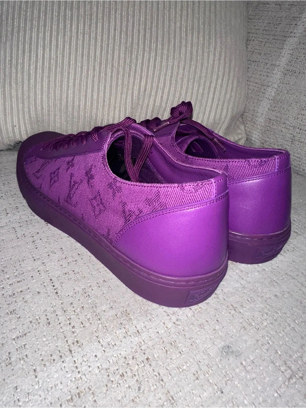 54-26 Preloved Louis Vuitton Purple Men’s Low-Top Casual Sneakers